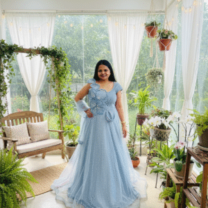 sky Blue Party Wear Gown