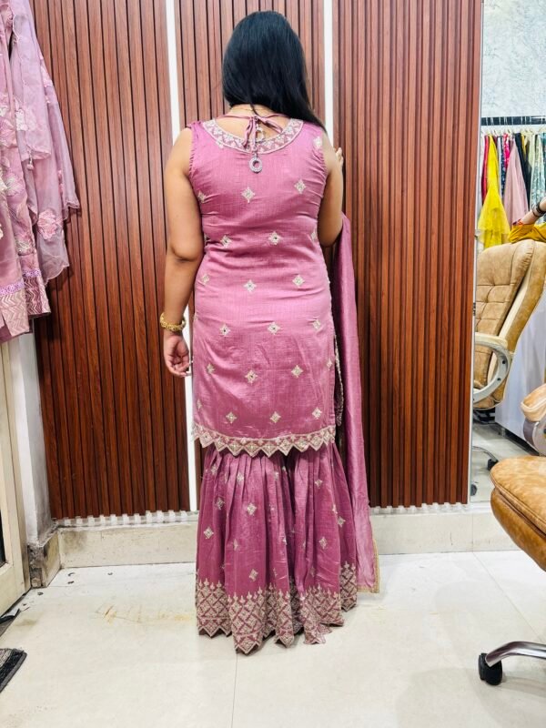 Pink colour party wear sharara Suit - Image 3