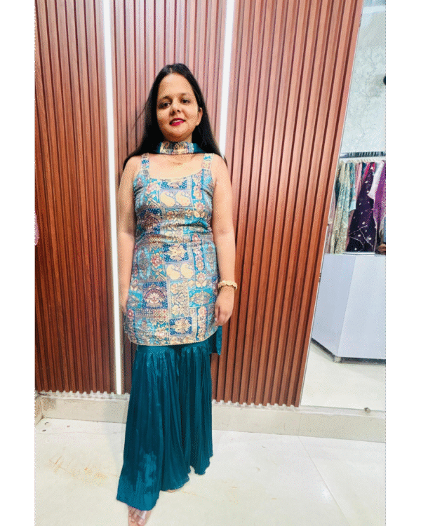 Blue Coloured Sharara Suit